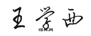駱恆光王學西行書個性簽名怎么寫