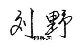 駱恆光劉野行書個性簽名怎么寫