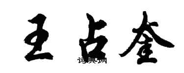 胡問遂王占奎行書個性簽名怎么寫