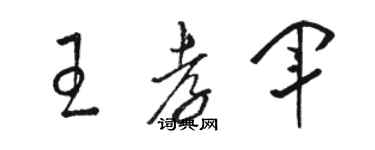 駱恆光王孝軍草書個性簽名怎么寫