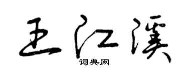 曾慶福王江溪草書個性簽名怎么寫