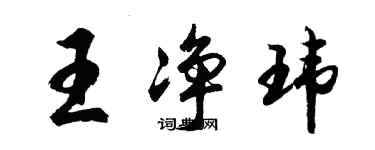 胡問遂王淨瑋行書個性簽名怎么寫