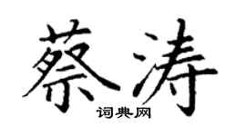 丁謙蔡濤楷書個性簽名怎么寫