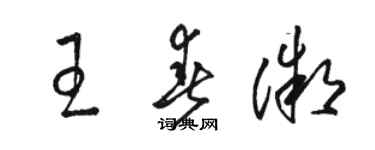 駱恆光王春微草書個性簽名怎么寫