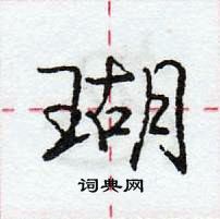 龐中華寫的硬筆行書瑚