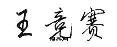 駱恆光王競賽行書個性簽名怎么寫