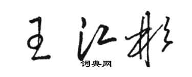 駱恆光王江彬草書個性簽名怎么寫