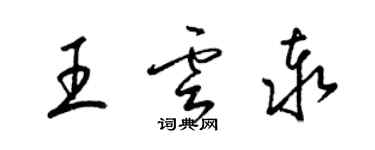 梁錦英王雲泰草書個性簽名怎么寫