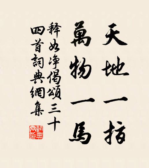 釋如淨天地一指,萬物一馬書法作品欣賞