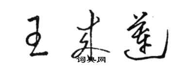 駱恆光王來蓮草書個性簽名怎么寫