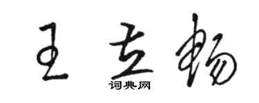 駱恆光王立暢草書個性簽名怎么寫