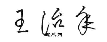 駱恆光王治年草書個性簽名怎么寫