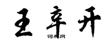 胡問遂王辛開行書個性簽名怎么寫