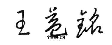 駱恆光王益銘草書個性簽名怎么寫