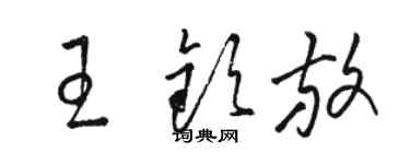 駱恆光王欽放草書個性簽名怎么寫