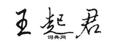 駱恆光王起君行書個性簽名怎么寫