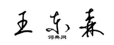 梁錦英王東森草書個性簽名怎么寫