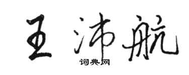 駱恆光王沛航行書個性簽名怎么寫