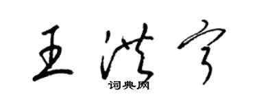 梁錦英王洪寧草書個性簽名怎么寫