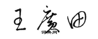 駱恆光王廣田草書個性簽名怎么寫