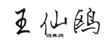 駱恆光王仙鷗行書個性簽名怎么寫