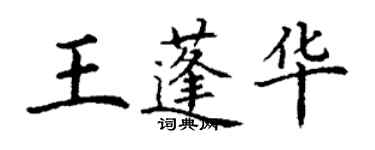 丁謙王蓬華楷書個性簽名怎么寫