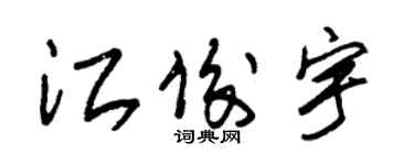 朱錫榮江俊宇草書個性簽名怎么寫