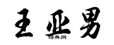 胡問遂王亞男行書個性簽名怎么寫