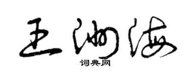 曾慶福王洲海草書個性簽名怎么寫