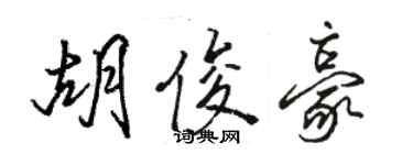 駱恆光胡俊豪行書個性簽名怎么寫