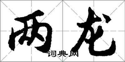 胡問遂兩龍行書怎么寫