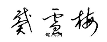 梁錦英戴雪梅草書個性簽名怎么寫