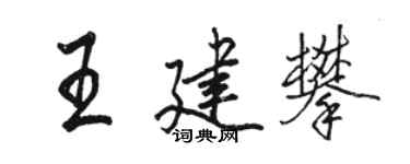 駱恆光王建攀行書個性簽名怎么寫