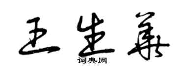 曾慶福王生華草書個性簽名怎么寫