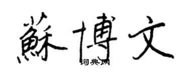 王正良蘇博文行書個性簽名怎么寫