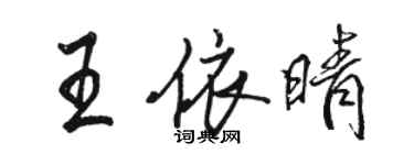 駱恆光王依晴行書個性簽名怎么寫