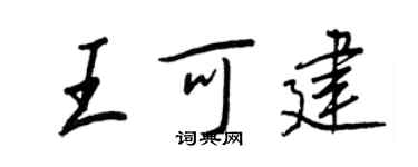 王正良王可建行書個性簽名怎么寫