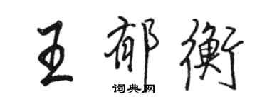 駱恆光王郁衡行書個性簽名怎么寫