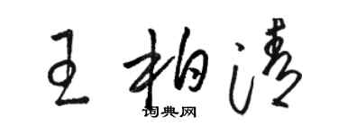 駱恆光王柏清草書個性簽名怎么寫