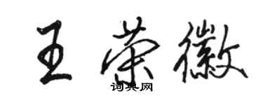 駱恆光王榮徽行書個性簽名怎么寫