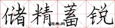 駱恆光儲精蓄銳楷書怎么寫