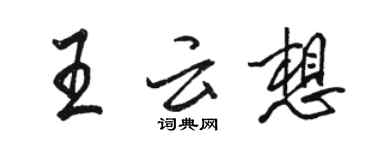 駱恆光王雲想行書個性簽名怎么寫