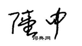 朱錫榮陸中草書個性簽名怎么寫