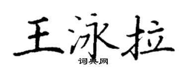 丁謙王泳拉楷書個性簽名怎么寫