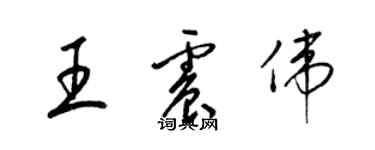 梁錦英王震偉草書個性簽名怎么寫