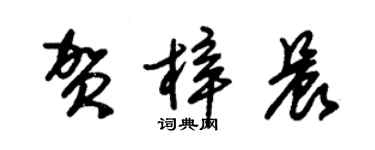 朱錫榮賀梓晨草書個性簽名怎么寫