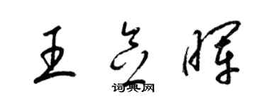 梁錦英王念暉草書個性簽名怎么寫