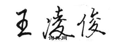 駱恆光王凌俊行書個性簽名怎么寫