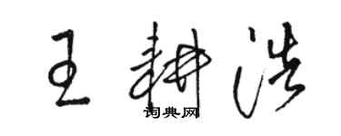 駱恆光王耕浩草書個性簽名怎么寫