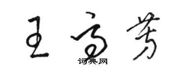 駱恆光王高芳草書個性簽名怎么寫